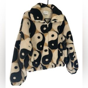 Urban Outfitters Brown Yin & Yang Fleece Jacket